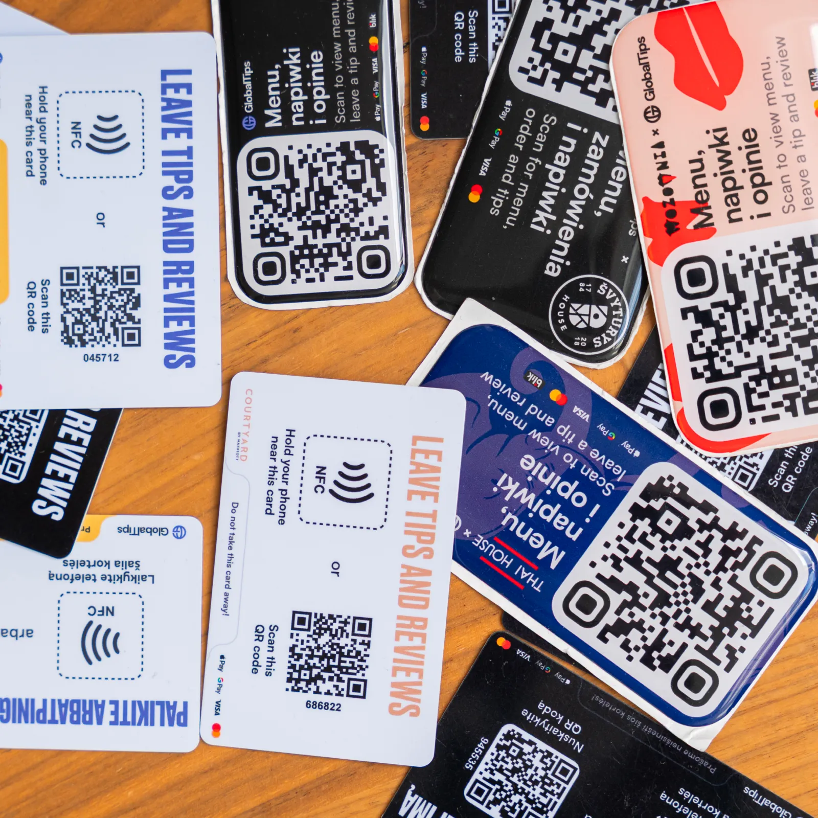 Custom QR & NFC Cards, Stickers for Restaurants and Cafe | Branded